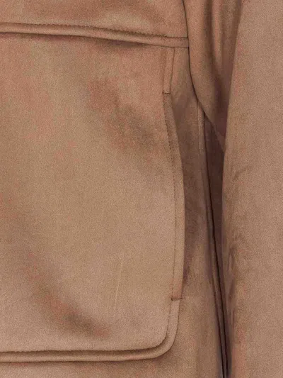 Herno Hooded Jacket With Front Pockets And Sleeves In Brown