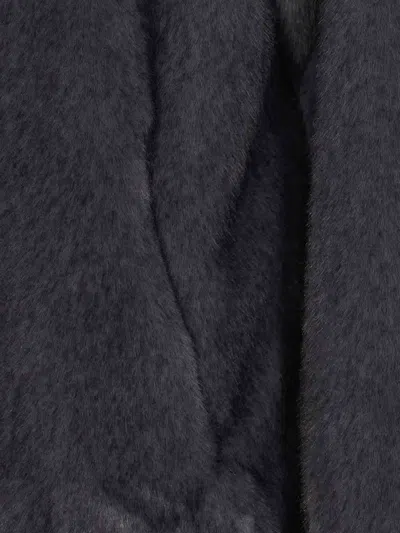 Herno Grey Jacket With Drawstring Hood And Two Front Welt Pockets In Ecofur Woman In Blue