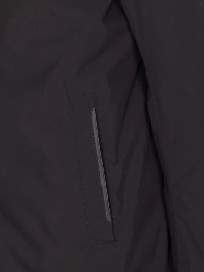 Herno Blue Down Jacket Zip Closure In Black