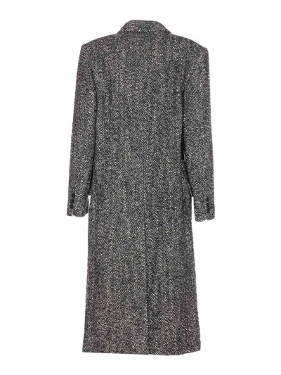 Isabel Marant Double-breasted Coat Belted Waist In Gray