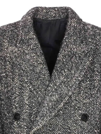 Isabel Marant Double-breasted Coat Belted Waist In Gray