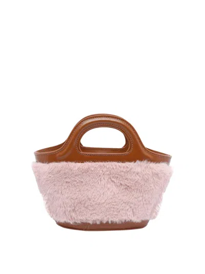 Marni Tropicalia Micro Handbag With Plush Texture In Nude