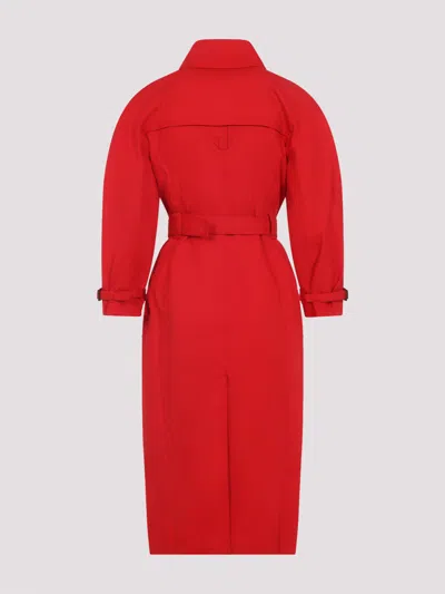 Jacquemus Belted Trench Coat With Structured Collar In Red