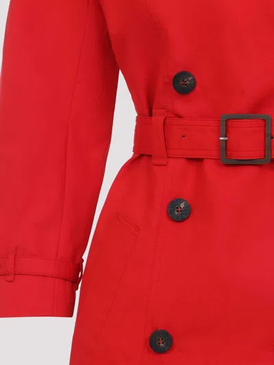 Jacquemus Belted Trench Coat With Structured Collar In Red