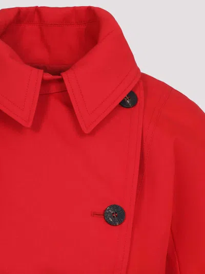 Jacquemus Belted Trench Coat With Structured Collar In Red