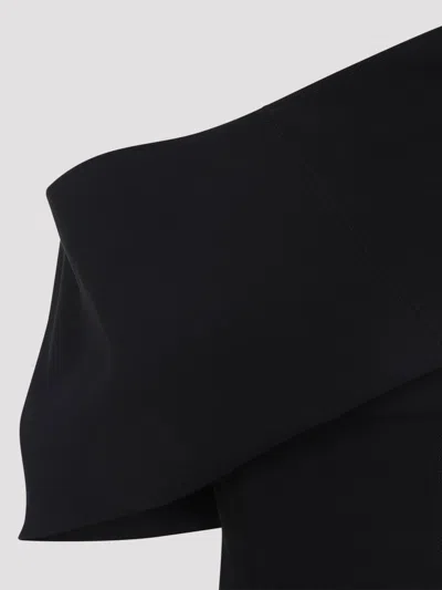 Jacquemus One Shoulder Mini Dress With Asymmetric Neckline In Black