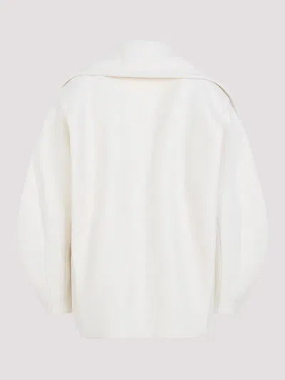 Jacquemus Double-breasted Virgin Wool Coat With Wide Lapel In White
