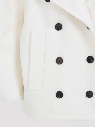 Jacquemus Double-breasted Virgin Wool Coat With Wide Lapel In White