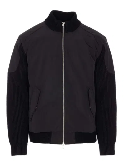 Moose Knuckles Black Magnus Knit Down Jacket In Black