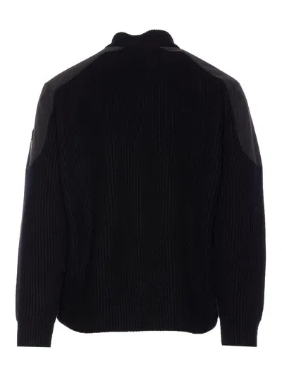 Moose Knuckles Black Magnus Knit Down Jacket In Black