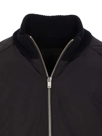 Moose Knuckles Black Magnus Knit Down Jacket In Black