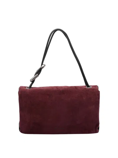 Marc Jacobs Rectangular Suede Shoulder Bag With Adjustable Strap In Red