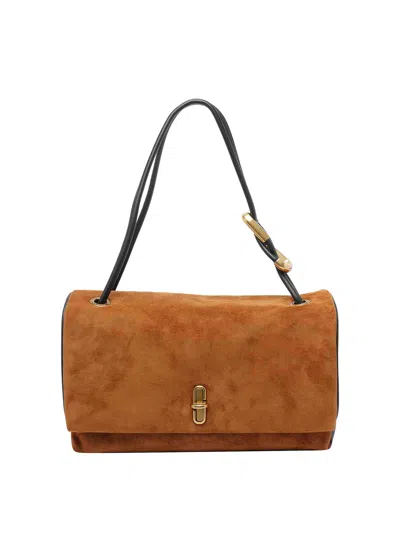 Marc Jacobs Large Dual Suede Shoulder Bag In Brown