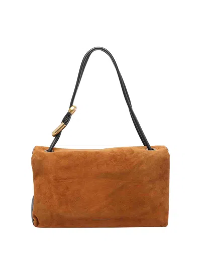 Marc Jacobs Large Dual Suede Shoulder Bag In Brown