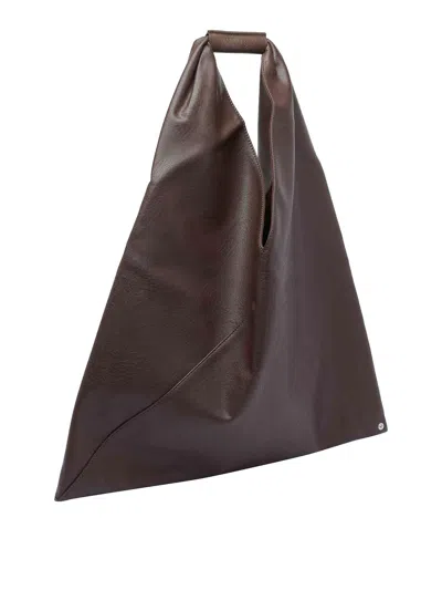 Mm6 Maison Margiela Triangular Shoulder Bag With Minimalist Design And Spacious Interior In Brown
