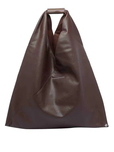 Mm6 Maison Margiela Triangular Shoulder Bag With Minimalist Design And Spacious Interior In Brown