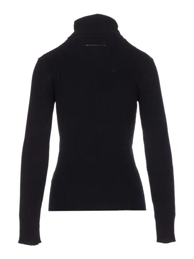 Mm6 Maison Margiela Suéter Cuello Redondo - Negro In Multi