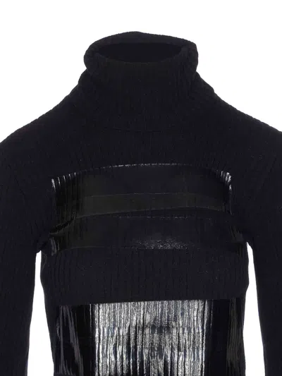 Mm6 Maison Margiela Suéter Cuello Redondo - Negro In Multi