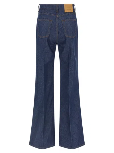 Ami Alexandre Mattiussi Wide Leg Denim Trousers Featuring Pockets In Blue