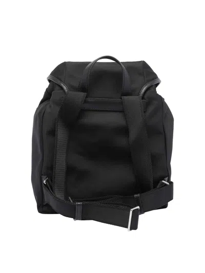 Moncler Versatile Polyester Backpack Adjustable Straps In Black