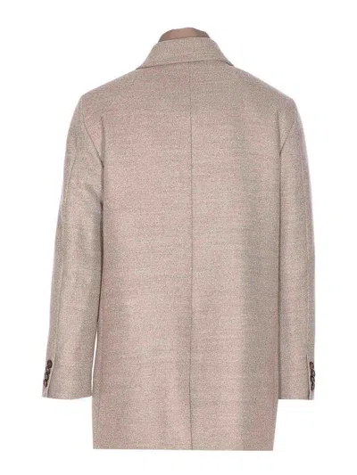 Moorer Tailored Short Jacket Side Pockets In Brown