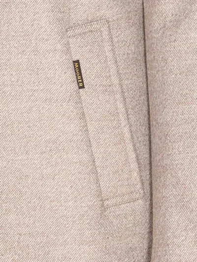 Moorer Tailored Short Jacket Side Pockets In Brown