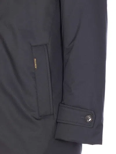 Moorer High Neck Padded Jacket With Cuff Straps In Blue