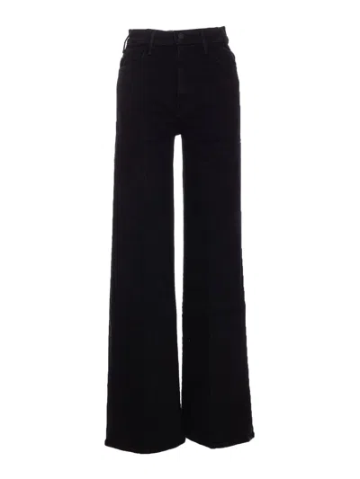 Mother The Roller Sneak Flared Jeans In Black