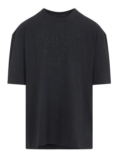 Maison Margiela Dark Grey Cotton T-shirt In Animal Print