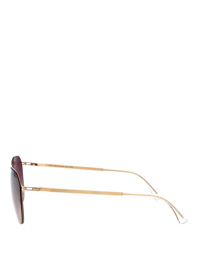 Mykita Champagne Gold Steel Sunglasses In Brown