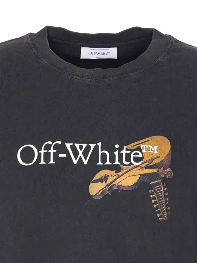 Off-white Washed Black Cupid Arrow Skate Logo T-shirt