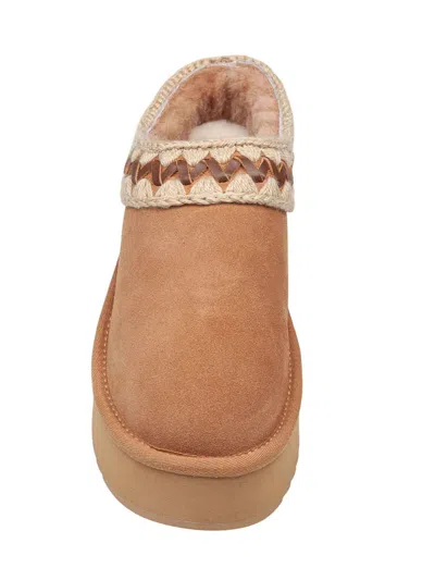 Mou Clog Platform In Savana Color Suede In Brown