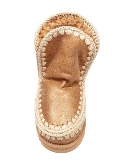 Mou Eskimo 18 Sheepskin Ankle Boot In Tobacco Color With Applied Zirconia In Brown
