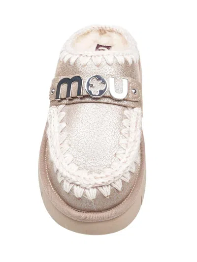 Mou Bounce Clog In Laminated Sheepskin Stone Color In Multi
