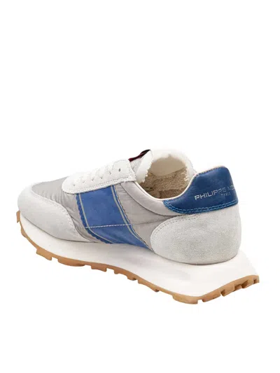 Philippe Model Running Sneakers In Technical Fabric And Suede In Gray