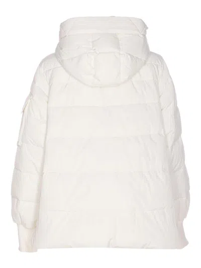 Pinko Quilted Coat Hood Drawstring Detail In Multi