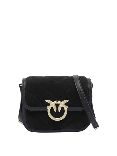Pinko Suede Mini Love Bag Box Shoulder Bag In Black