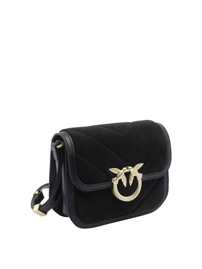 Pinko Suede Mini Love Bag Box Shoulder Bag In Black