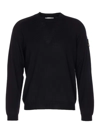 Premiata Ribbed Crewneck Long Sleeve Knit Sweater In Black