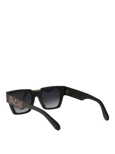 Philipp Plein Grigio Opaco Acetate Sunglasses In Black