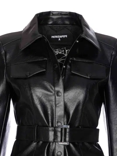 Patrizia Pepe Black Jacket Frontal Buttons Closure In Black