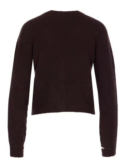 Roberto Collina Knitwear Cardigan With Cut Out Detail In Brown