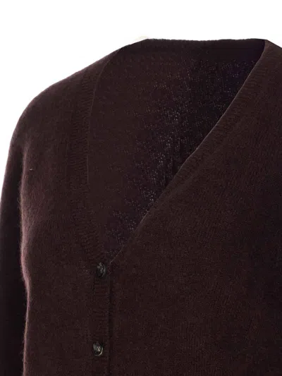 Roberto Collina Knitwear Cardigan With Cut Out Detail In Brown