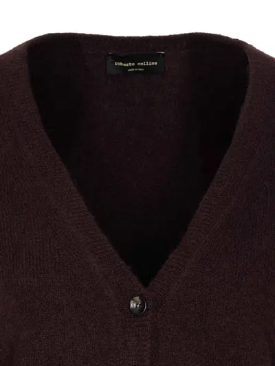 Roberto Collina Knitwear Cardigan With Cut Out Detail In Brown
