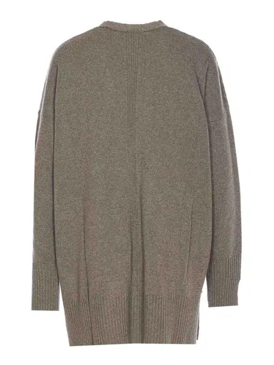 Roberto Collina Knitwear Cardigan With Front Pockets And V-neckline In Gray