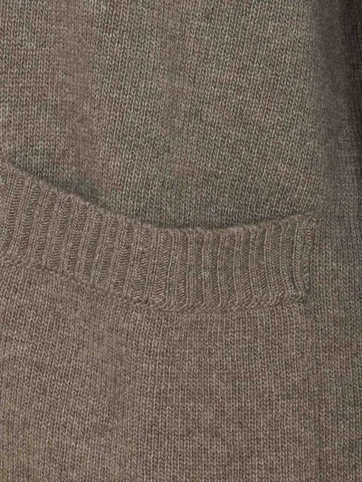 Roberto Collina Knitwear Cardigan With Front Pockets And V-neckline In Gray