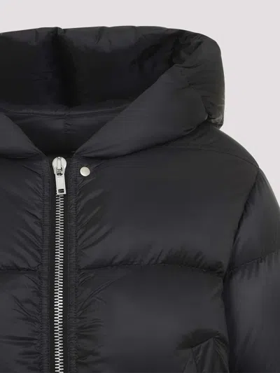 Rick Owens Down Jacket With Hood In Black