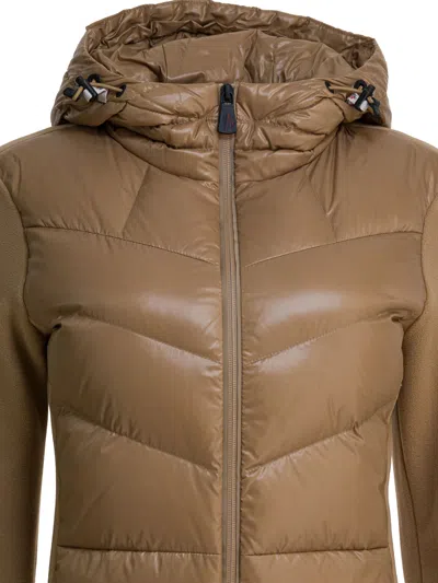 Moncler Fleece Sweatshirt With Zipper Sweatshirts Brown In Brown