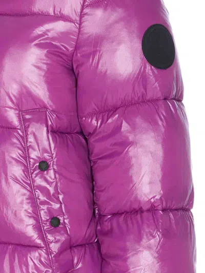 Save The Duck Purple Down Jacket Frontal Zip Closure In Purple