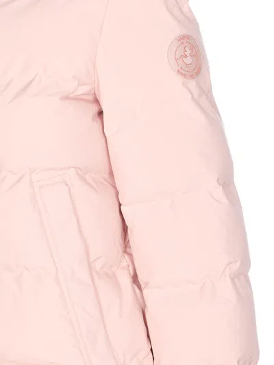 Save The Duck Pink Down Jacket Frontal Buttons Closure In Pink